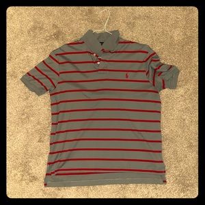 Polo Ralph Lauren Red/Gray Striped Men’s Polo Tee